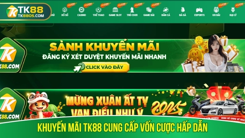 Khuyến mãi TK88 cung cấp vốn cược hấp dẫn Khuyến mãi TK88 cung cấp vốn cược hấp dẫn